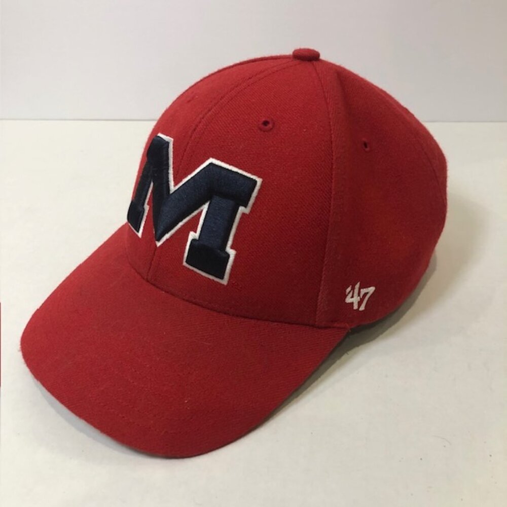 Ole Miss Rebels NCAA '47 Brand Red Block Adjustable Strapback Hat